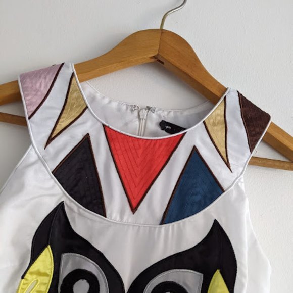 People's Market White Dress with Large Owl Size S - Picture 9 of 11